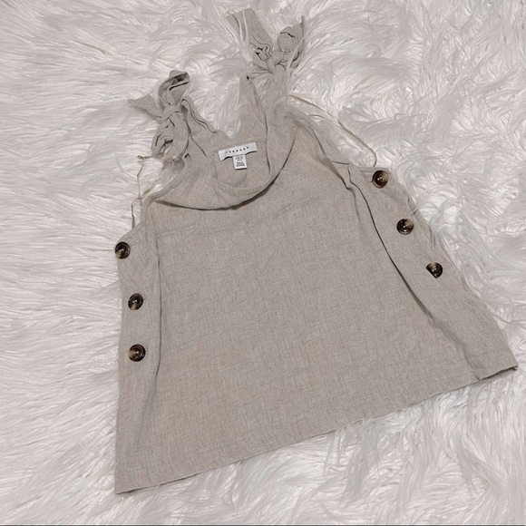 6𝒇𝒐𝒓$50 TOPSHOP Tie-up sleeve Cream too Size4 - Picture 2 of 5